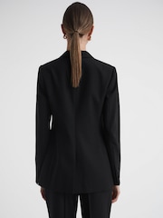 Reiss Black Alia Slim Fit Single Breasted Satin Suit Blazer - Image 5 of 5