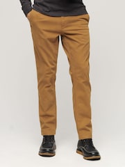 Superdry Dark Brown Slim Officers Chinos Trousers - Image 1 of 3