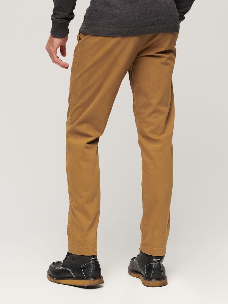 Superdry Dark Brown Slim Officers Chinos Trousers - Image 2 of 3