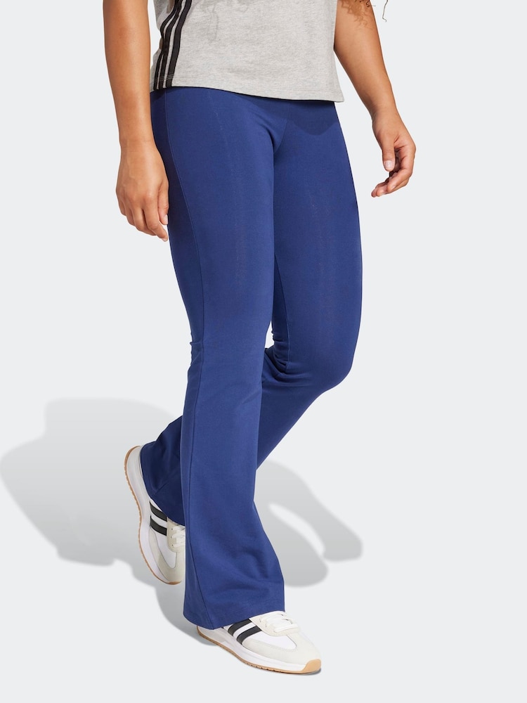 adidas Blue Essentials Small Logo Flared Leggings - Image 1 of 6