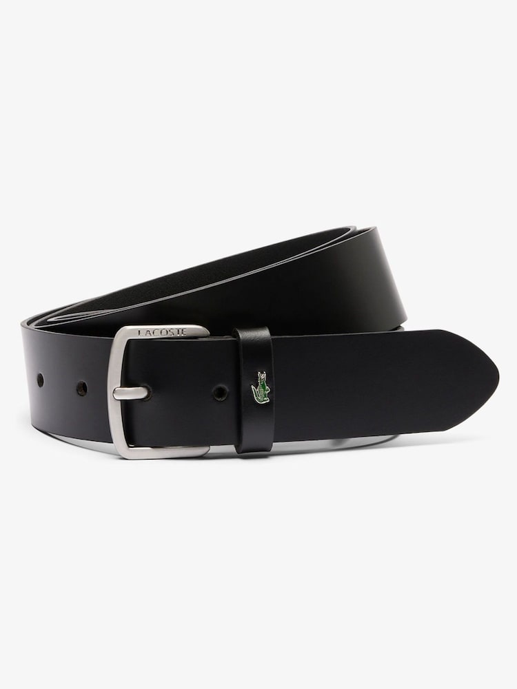 Lacoste Black Smooth Leather Belt - Image 1 of 3 Lacoste Black Smooth Leather Belt - Image 1 of 3