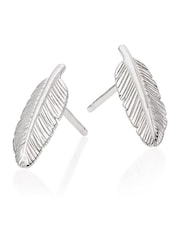 Beaverbrooks Silver Feather Stud Earrings - Image 1 of 3