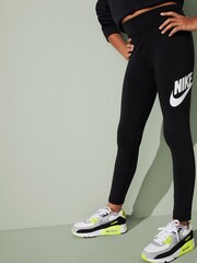 Черный - Леггинсы с классической талией и логотипом Nike Essentials - Image 3 of 7