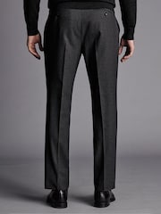 Серый - Бежевые брюки зауженного кроя из саржи Charles Tyrwhitt - Image 2 of 5