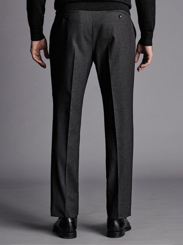 Серый - Бежевые брюки зауженного кроя из саржи Charles Tyrwhitt - Image 2 of 5