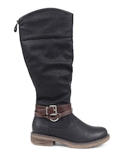 Pavers Black Pavers Buckle Detail Smart Black Boots - Image 1 of 5