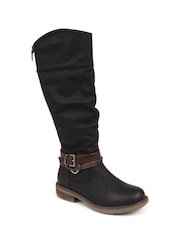 Pavers Black Pavers Buckle Detail Smart Black Boots - Image 2 of 5