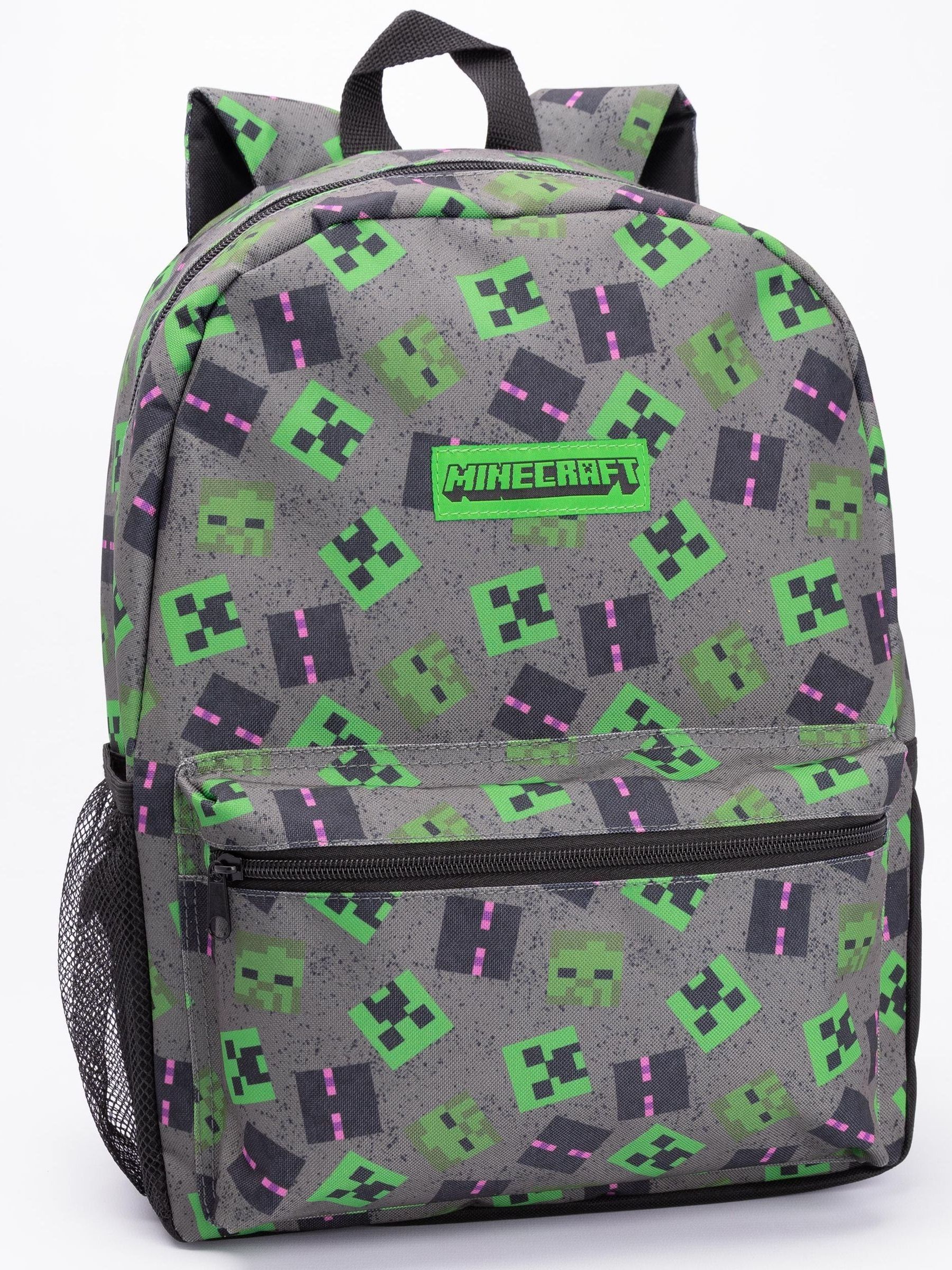 Buy Vanilla Underground Grey Minecraft Boys Creeper 4 Piece Backpack ...