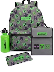 Vanilla Underground Grey Minecraft Boys Creeper 4 Piece Backpack Set - Image 5 of 5