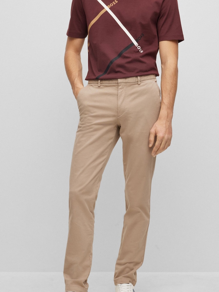 BOSS Natural Slim Fit Stretch Cotton Gabardine Chinos - Image 1 of 5 BOSS Natural Slim Fit Stretch Cotton Gabardine Chinos - Image 1 of 5