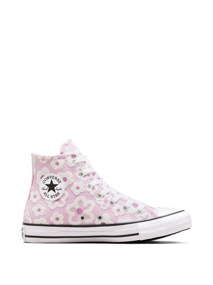 Converse Purple Floral Textured Chuck Taylor Junior Trainers - Image 1 of 12