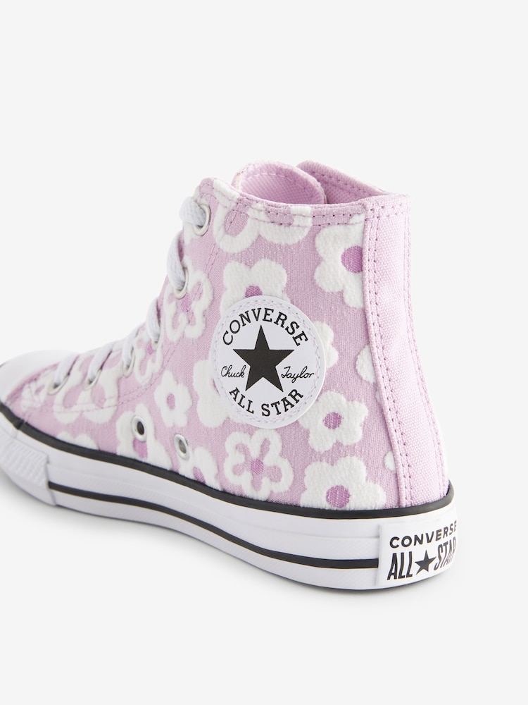 Converse Purple Floral Textured Chuck Taylor Junior Trainers - Image 12 of 12