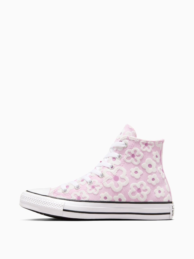 Converse Purple Floral Textured Chuck Taylor Junior Trainers - Image 2 of 12
