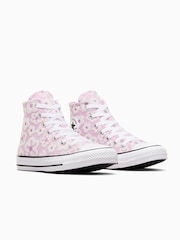 Converse Purple Floral Textured Chuck Taylor Junior Trainers - Image 3 of 12