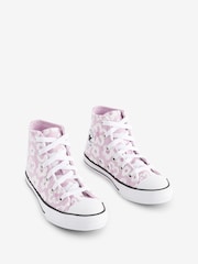 Converse Purple Floral Textured Chuck Taylor Junior Trainers - Image 4 of 12