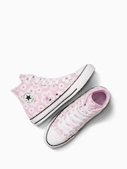 Converse Purple Floral Textured Chuck Taylor Junior Trainers - Image 5 of 12