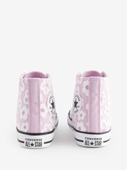 Converse Purple Floral Textured Chuck Taylor Junior Trainers - Image 8 of 12