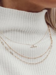 Orelia London 18K Gold Satellite chain necklace 15" - Image 3 of 3