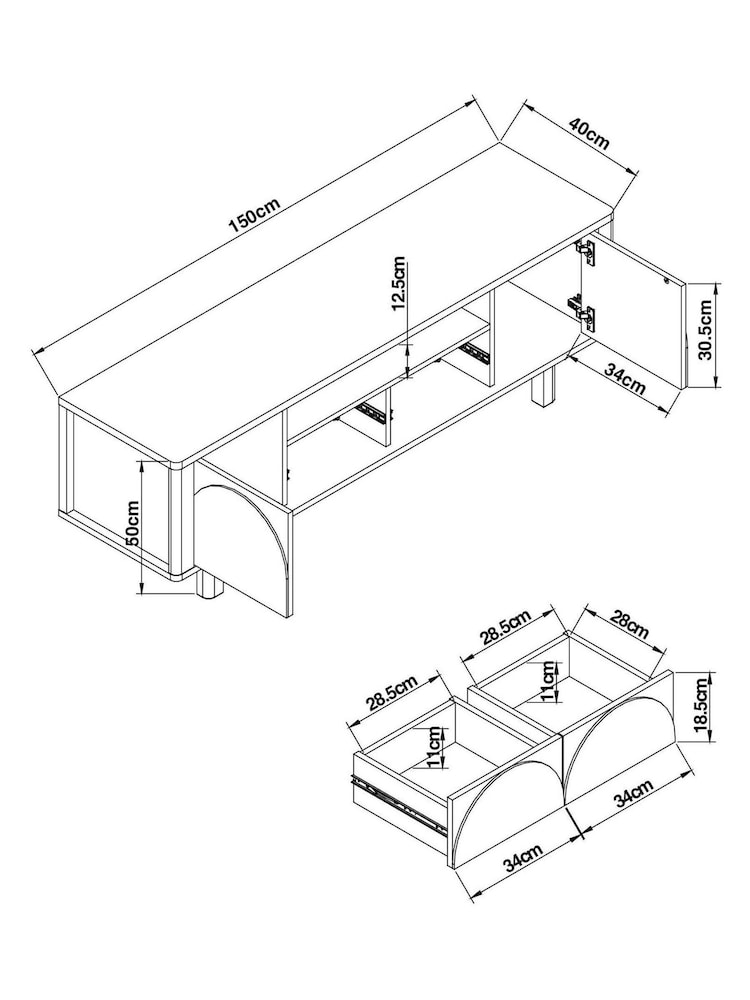 Dark Arches Mango Up to 65 inch Wood Effect TV Unit - Image 10 of 10