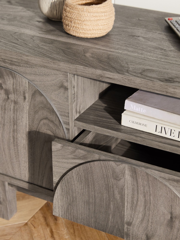 Dark Arches Mango Up to 65 inch Wood Effect TV Unit - Image 2 of 10