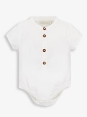 JoJo Maman Bébé Navy 2-Piece Baby Grandad Shirt & Shorts Set - Image 5 of 6