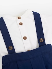 JoJo Maman Bébé Navy 2-Piece Baby Grandad Shirt & Shorts Set - Image 6 of 6
