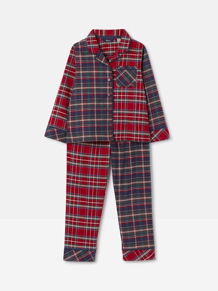 Joules Goodnight Red Check Christmas Pyjamas - Image 1 of 1