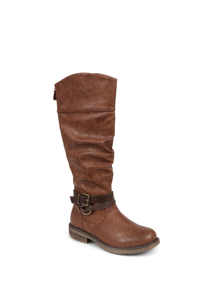 Pavers Brown Pavers Buckle Detail Smart Black Boots - Image 2 of 5