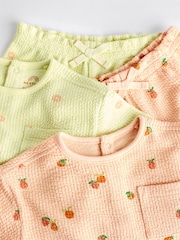 Fluro Green/ Orange Floral 2 Pack Baby T-Shirts and Shorts Set - Image 16 of 16