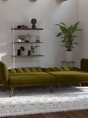 Novogratz Green Brittany Linen Sofa Bed - Image 2 of 4