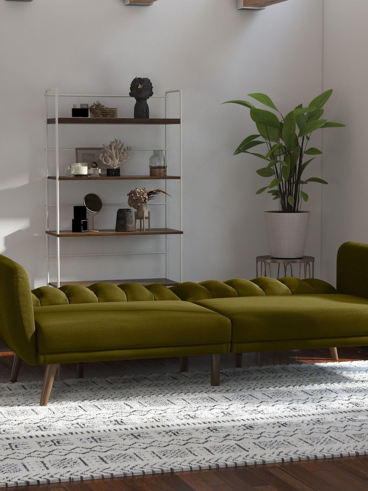 Novogratz Green Brittany Linen Sofa Bed - Image 2 of 4