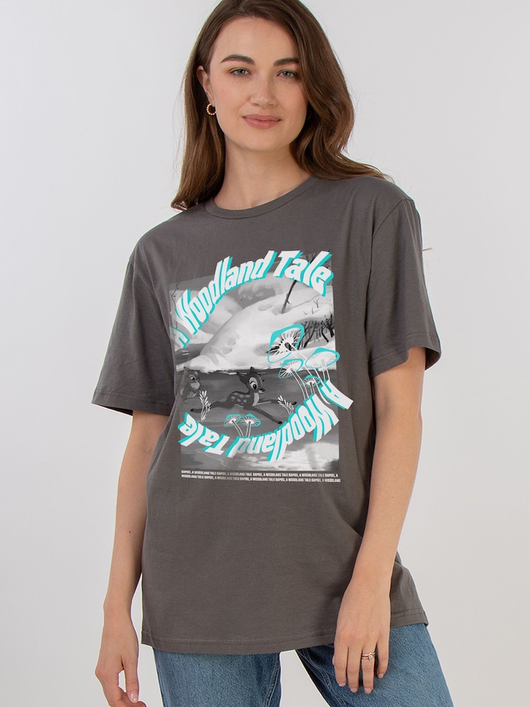 Brands In Grey Disney Bambi Woodland Tale T-Shirt - Image 1 of 4 Brands In Grey Disney Bambi Woodland Tale T-Shirt - Image 1 of 4