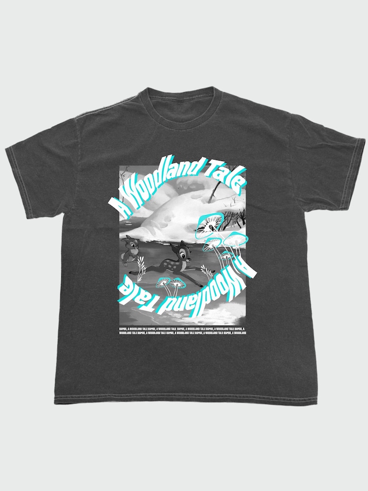 Brands In Grey Disney Bambi Woodland Tale T-Shirt - Image 2 of 4 Brands In Grey Disney Bambi Woodland Tale T-Shirt - Image 2 of 4