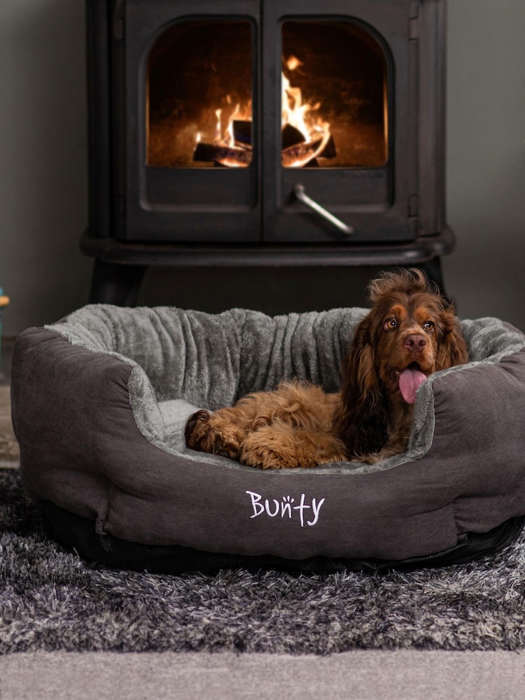 Bunty Grey Polar High Sided Dog Bed - Image 1 of 4