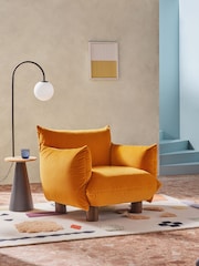 MADE.COM Honey Yellow Velvet Jude Accent Chair - Image 1 of 5