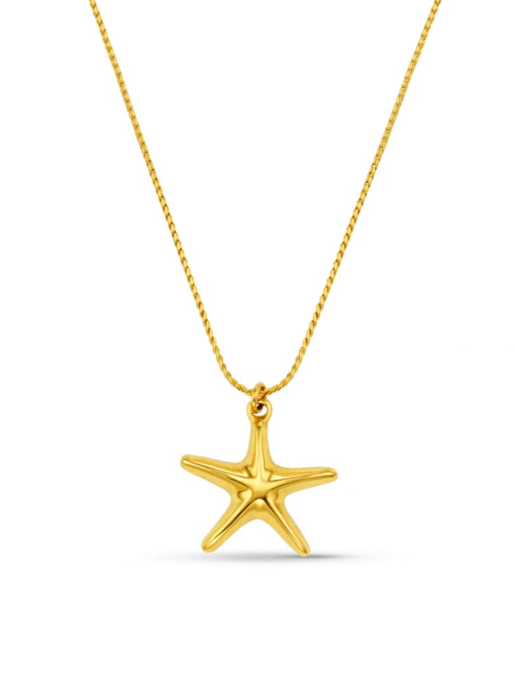 Orelia Luxe Gold Tone Waterproof Luxe Starfish Charm Necklace - Image 2 of 4 Orelia Luxe Gold Tone Waterproof Luxe Starfish Charm Necklace - Image 2 of 4