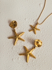 Orelia Luxe Gold Tone Waterproof Luxe Starfish Charm Necklace - Image 3 of 4