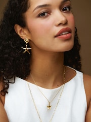 Orelia Luxe Gold Tone Waterproof Luxe Starfish Charm Necklace - Image 4 of 4