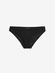 Schwarz gerippt - Bikinihose mit hohem Beinausschnitt - Image 4 of 5