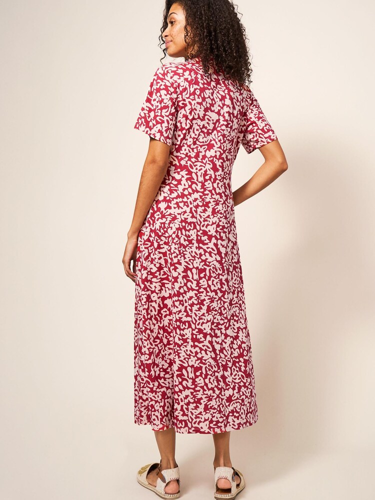 White Stuff Red Rua Jersey Shirt Dress - Image 3 of 4