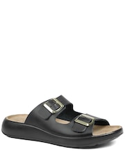 Jones Bootmaker Black Harlowe Wide Fit Leather Sandals - Image 1 of 5