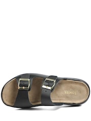 Jones Bootmaker Black Harlowe Wide Fit Leather Sandals - Image 4 of 5