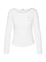 Tommy Hilfiger Cream Slim Fit Long Sleeve T-Shirt - Image 5 of 6