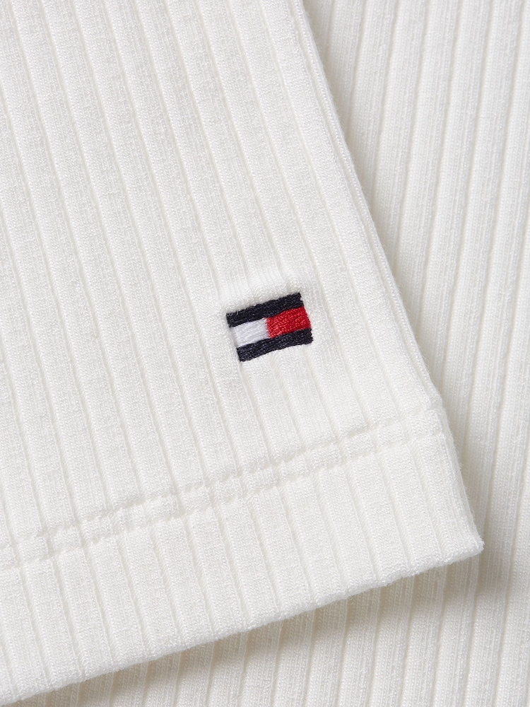 Tommy Hilfiger Cream Slim Fit Long Sleeve T-Shirt - Image 6 of 6 Tommy Hilfiger Cream Slim Fit Long Sleeve T-Shirt - Image 6 of 6