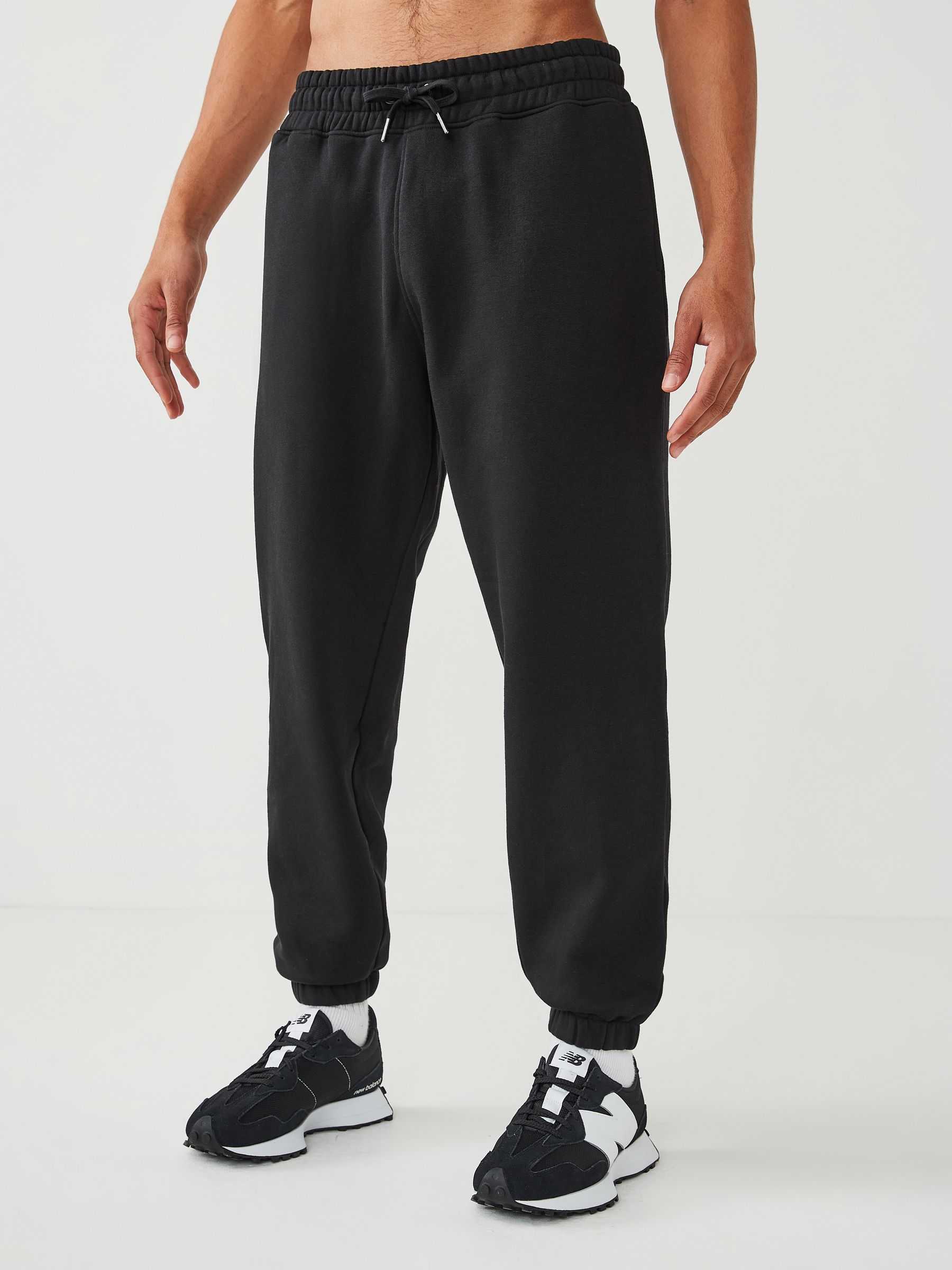 Buy Black Relaxed Fit Cotton Blend Cuffed Joggers from Next Lithuania