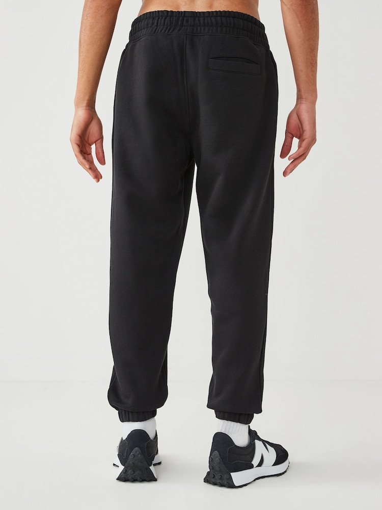 Black Relaxed Fit Cotton Blend Cuffed Joggers - Image 2 of 7 Black Relaxed Fit Cotton Blend Cuffed Joggers - Image 2 of 7