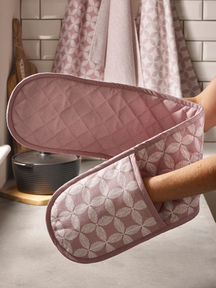 Pink Geo Oven Gloves - Image 1 of 3