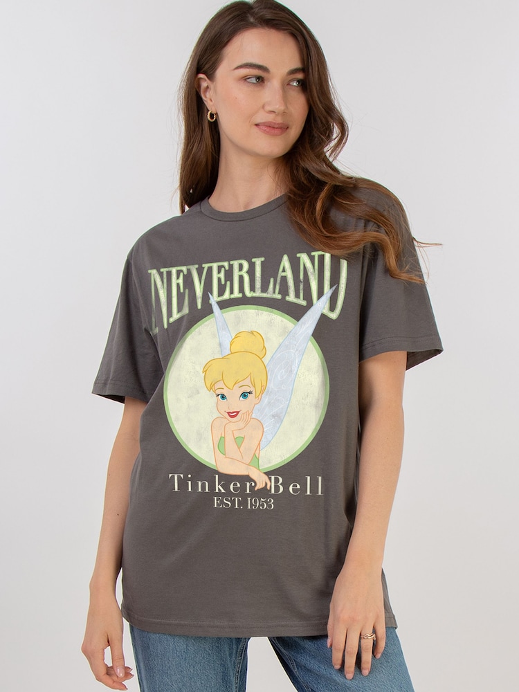 Brands In Grey Disney Peter Pan Tinker Bell Neverland T-Shirt - Image 1 of 4