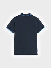 Paul Smith Junior Boys Navy Short Sleeve Signature Zip Polo Shirt - Image 9 of 12