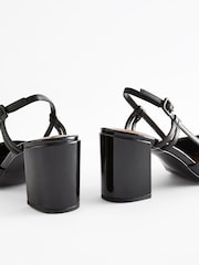 Black Forever Comfort® Square Toe Slingback Block Heel Shoes - Image 6 of 8